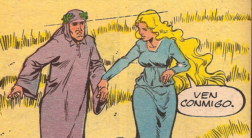 Comic image of couple.